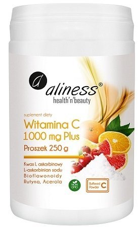 Aliness Witamina C 1000 Buforowana Plus Proszek 250 g (z miarką) suplement diety
