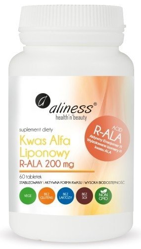 Aliness Kwas Alfa Liponowy R-ALA 200 mg  suplement diety 60 tabletek