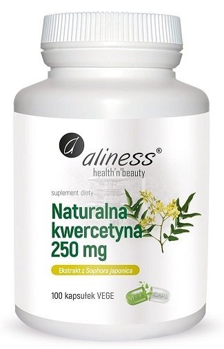 Aliness Naturalna kwercetyna 250mg suplement diety x 100 kapsułek VEGE x 100 kapsułek VEGE