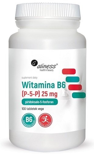 Aliness Witamina B6 (P-5-P) 25 mg suplement diety 100 tabletek VEGE