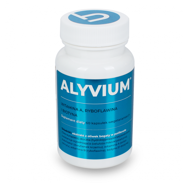 Visanto Alyvium Ekstrakt z oliwek + witamina A + Ryboflawina + Biotyna Suplement diety na łuszczycę 60 kapsułek