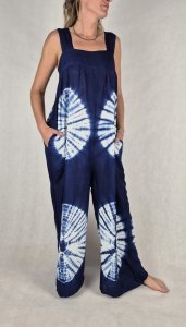 K8 - Kombinezon damski typu ogrodniczki – ręcznie farbowany, 100% rayon 