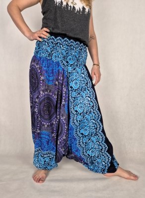 Szarawary damskie z Tajlandii – 100% rayon – Mandale &amp; Kwiatowy Ornament