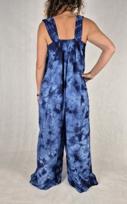 K8 - Kombinezon damski typu &quot;ogrodniczki&quot; – ręcznie farbowany, 100% rayon