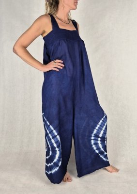 K8 - Kombinezon damski typu &quot;ogrodniczki&quot; – ręcznie farbowany, 100% rayon