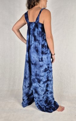 K8 - Kombinezon damski typu &quot;ogrodniczki&quot; – ręcznie farbowany, 100% rayon