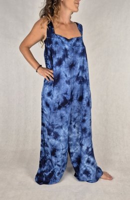 K8 - Kombinezon damski typu &quot;ogrodniczki&quot; – ręcznie farbowany, 100% rayon