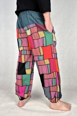 Bawełniane spodnie typu patchwork