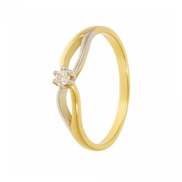 Złoty Pierścionek z Diamentem 0,06ct H/SI – Biżuteria Damska Złoto 585