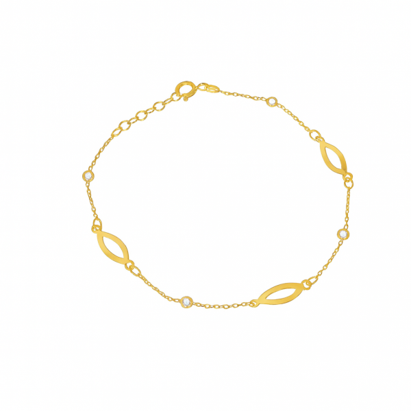 Złota Bransoletka Ażurowa z Delikatnymi Elementami 585