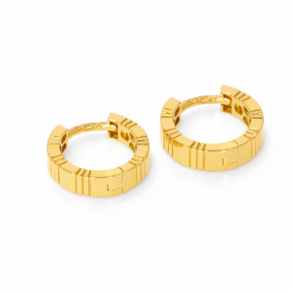 Złote kolczyki koła 585 geometryczne 15 mm KL.03642