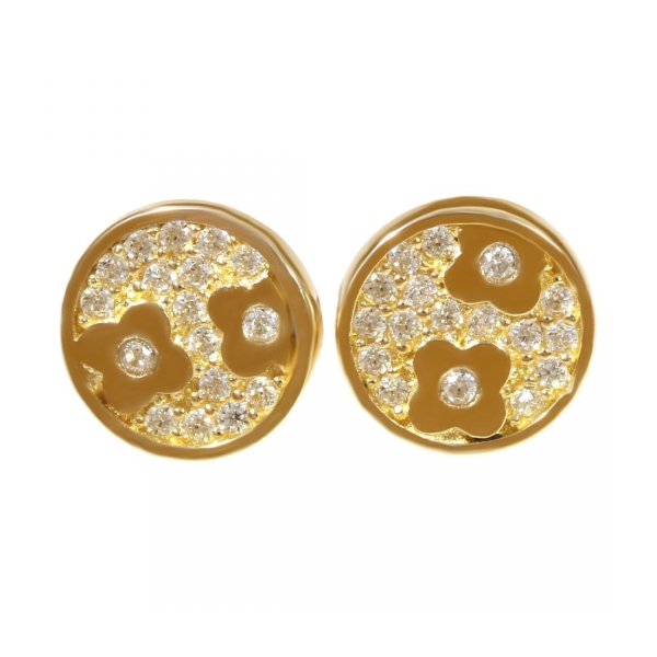 ZŁOTE KOLCZYKI NA SZTYFCIE Z CYRKONIAMI KL.00057 PR.585