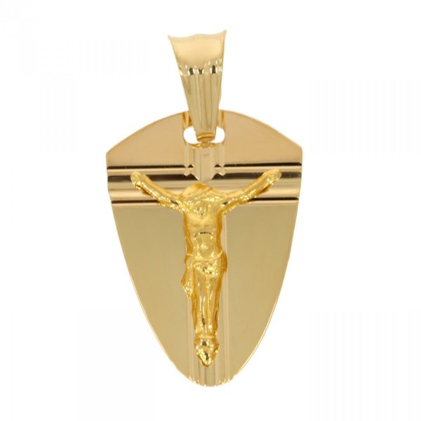 Złoty medalik blaszka z Panem Jezusem ME.00467 pr.585
