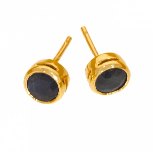 Złote kolczyki z szafirem na sztyfcie KL.02671 pr.585