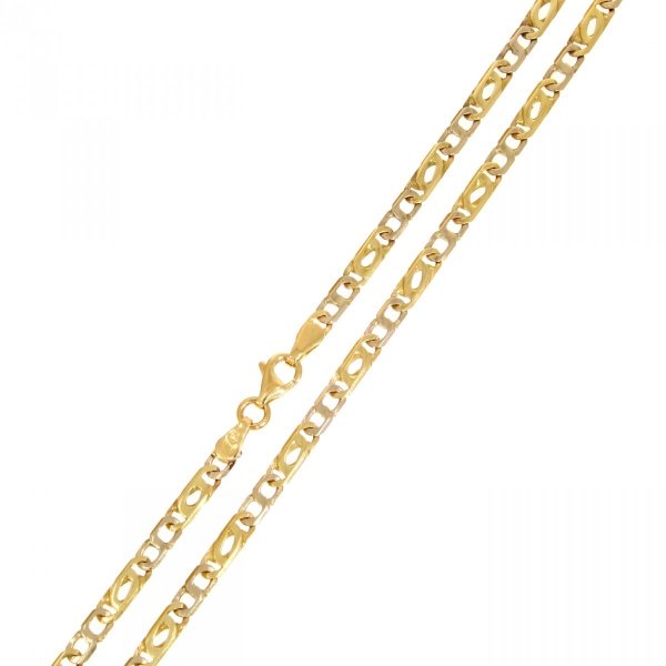 Złoty łańcuszek dwukolorowy 55cm LA.00732 pr.585
