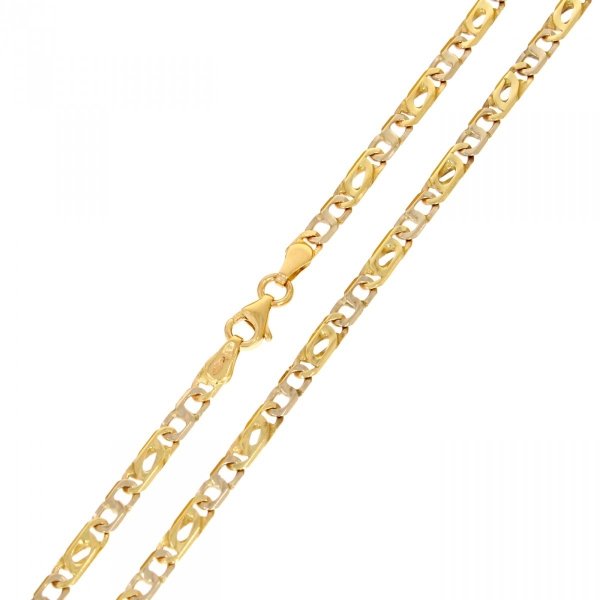 Złoty łańcuszek dwukolorowy 50cm  LA.00678 pr.585