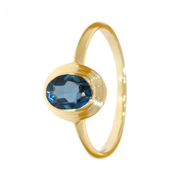  Złoty pierścionek z Topazem  london blue PR.00919 pr.585