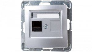 IMPRESJA Gniazdo komputerowe pojedyncze RJ45 kat.5e MMC srebrne GPK-1Y/K/m/18