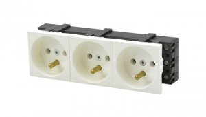 Gniazdo 230V 3x2P+Z 6M 135x45 białe Mediabox