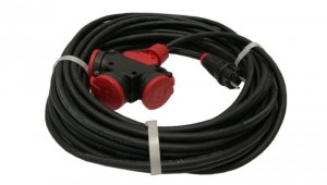 Przedłużacz budowlany jednofazowy elCORD 16A 230V IP44 25m H07RN-F 3G2,5 z wtyczką uni-schuko i potrójnym gniazdem 32126250