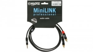 KLOTZ Kabel Audio AUX mini Jack 3,5mm Stereo (wtyk) / 2x RCA Cinch (wtyk) 1,5m