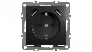 QUADRA GNIAZDO SCHUKO PODTYNKOWE 2X USB 230V 2.1A