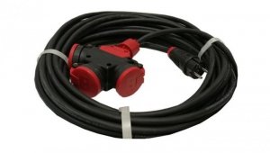 Przedłużacz budowlany jednofazowy elCORD 16A 230V IP44 5m H07RN-F 3G2,5 z wtyczką uni-schuko i potrójnym gniazdem 32126050