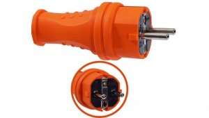 WTYCZKA GUMOWA POMARAŃCZOWA 16A 230V IP44 HERMETYCZNA NA KABEL