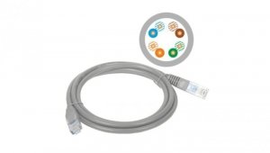 Patchcord UTP A-LAN KKU5SZA10 (RJ45 - RJ45 10m UTP kat. 5e kolor szary)