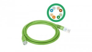 Patchcord UTP A-LAN KKU5ZIE5.0 (RJ45 - RJ45 5m UTP kat. 5e kolor zielony)