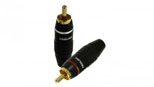 PROLINK Premium TRC-019 Wtyk RCA Cinch na kabel do 6,3mm pozłacany czarno-czerwony