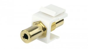 Gniazdo głośnikowe Audio mini Jack 3,5mm Stereo moduł typu keystone biały Mediabox
