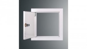 Drzwiczki rewizyjne SP 200x200 RAL9003, kołnierz szer.2,5cm