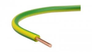 Przewód instalacyjny H07V-U / DY 2,5 750V żółto-zielony drut Elektrokabel /100m/
