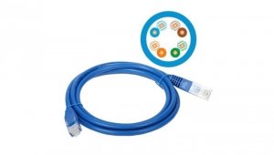 Patchcord UTP A-LAN KKU5NIE2 (RJ45 - RJ45 2m UTP kat. 5e kolor niebieski)