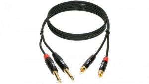 KLOTZ Kabel Audio 2x Jack 6,3mm Mono (wtyk) / 2x RCA Cinch (wtyk) 3m