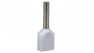 Końcówka tulejkowa izolowana TID 2x0,5mm2/8mm biała cynowana TID2x0,5L8 /100szt./