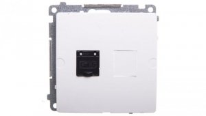 Simon Basic Gniazdo komputerowe pojedyncze RJ45 kat.6 z przesłoną białe BM61.01/11