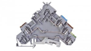 Złączka szynowa do elementów wykonawczych z PE 2,5mm2 szara 280-572