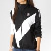 Reebok Cl Tracktop DT7260 Sport Damenbluse In Schwarz und Weiß