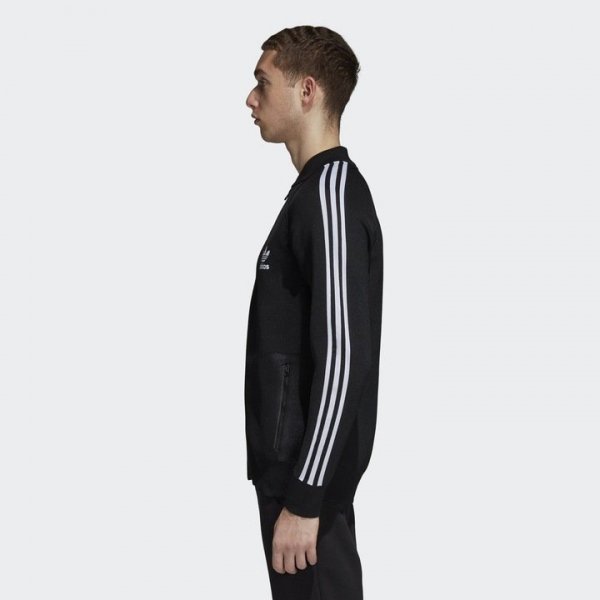 Adidas Originals Bf Knit TT DH5758 Herrenbluse Schwarz Sweatshirt Reißverschluss