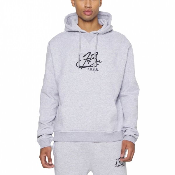 Fubu Herren Kapuzenpullover Script Essential Hoodie Sweatshirt In Grau 6093677