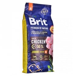 BRIT PREMIUM BY NATURE Junior M - sucha karma dla szczeniąt średnich ras - 15 kg