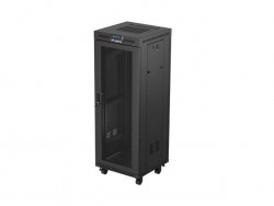SZAFA INSTALACYJNA RACK STOJĄCA 19 32U 600X600 CZARNA DRZWI PERFOROWANE LCD LANBERG (FLAT PACK)