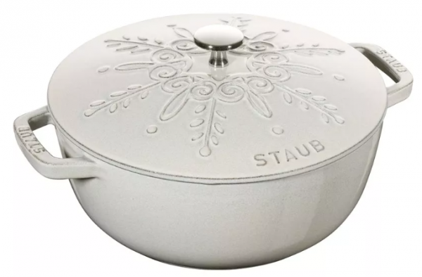 Garnek żeliwny okrągły snowflake STAUB  40506-548-0 - biały 3.6 ltr