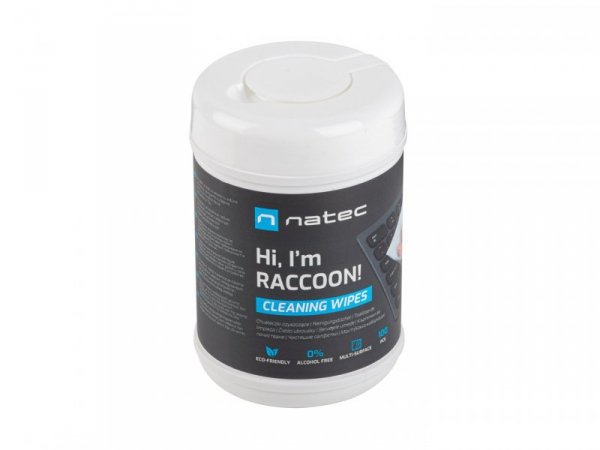 NATEC CHUSTECZKI CZYSZCZĄCE RACCOON 100 SZT. NSC-1796