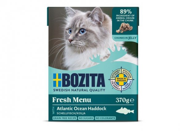 BOZITA Mięsne kawałki z łupaczem w galaretce 370g