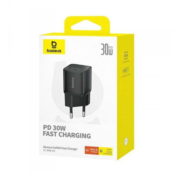 Ładowarka Baseus GaN5S 1C 30W EU (cluster black)