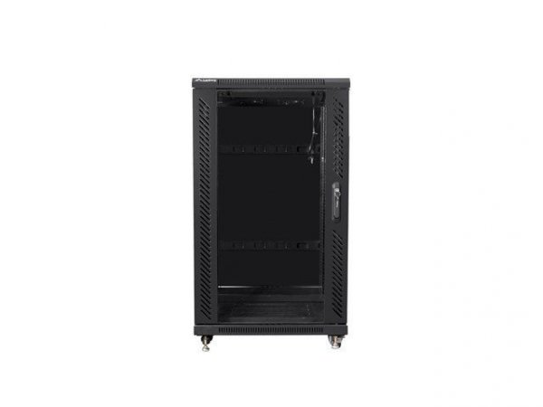Szafa rack Lanberg FF01-6822-12B (22U; 19&#039;&#039;; 1160 mm / 600mm / 800 mm; stojąca; Szklane; 800 kg; kolor czarny)