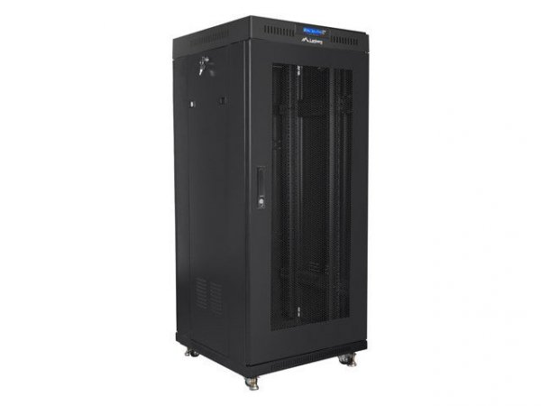 LANBERG SZAFA STOJĄCA RACK 19&quot; 27U 600X600 DRZWI PERFOROWANE LCD CZARNA (FLAT PACK) FF01-6627-23BL